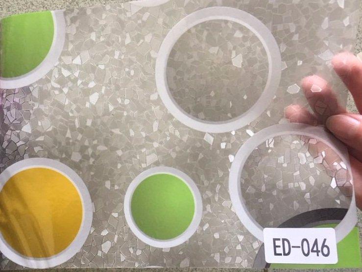 Decal cuộn kính mờ kim tuyến họa tiết tròn khổ 0.9m