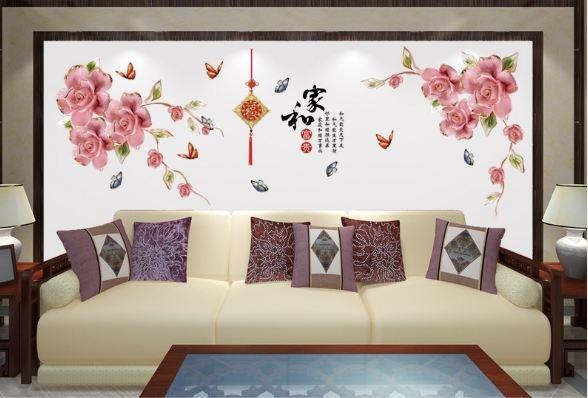 Decal 3D dán tường Hoa hồng mẫu 3