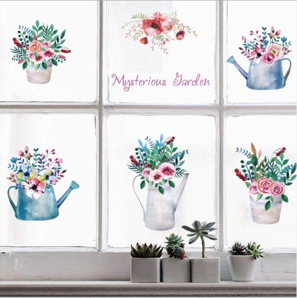 Decal dán tường 5 chậu hoa nghệ thuật 2