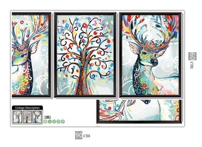 Decal dán tường khung hình nai nghệ thuật