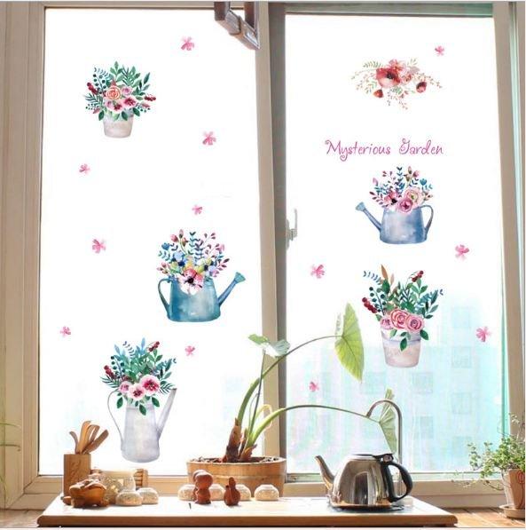 Decal dán tường 5 chậu hoa nghệ thuật 2