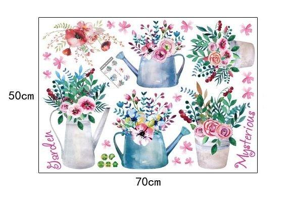 Decal dán tường 5 chậu hoa nghệ thuật 2