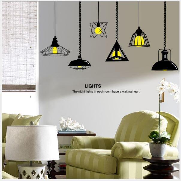 Decal dán tường chùm đèn 3