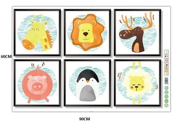 Decal dán tường khung ảnh các loại động vật 2