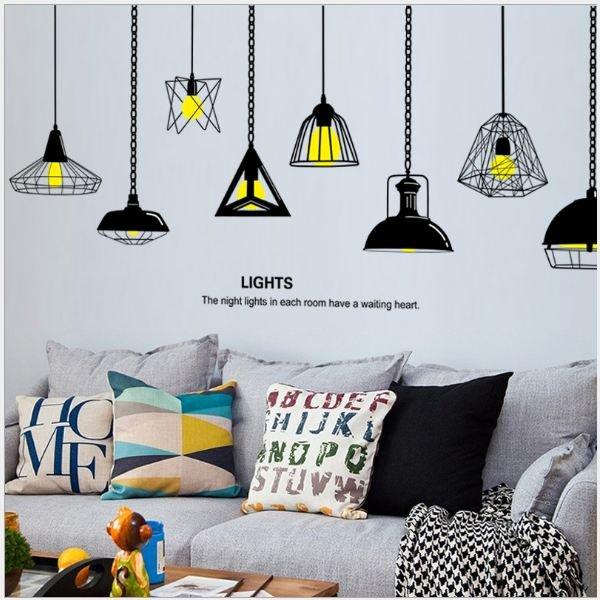 Decal dán tường chùm đèn 3