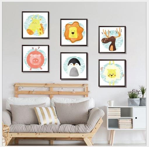 Decal dán tường khung ảnh các loại động vật 2
