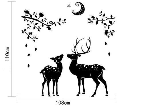 Decal dán tường vườn hươu 4