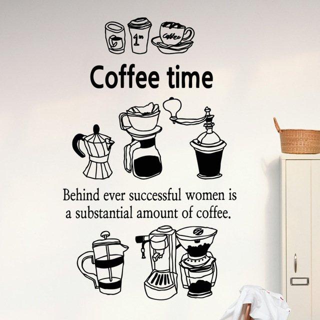 Decal dán tường Coffee time