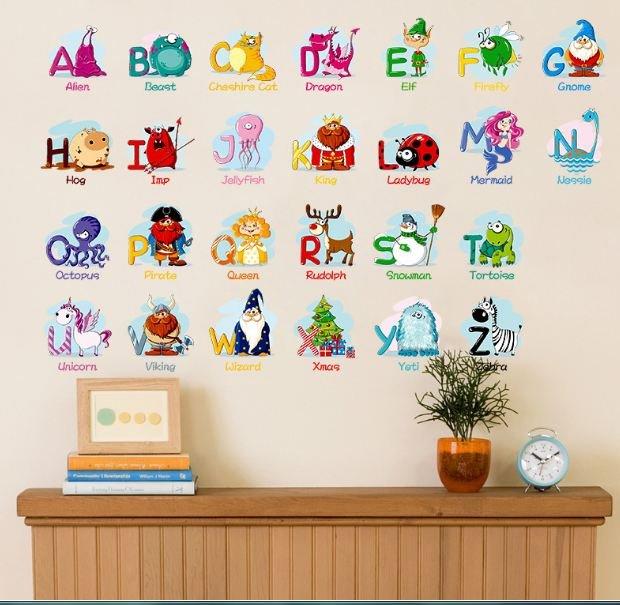 Decal bảng chữ cái hình thú 3