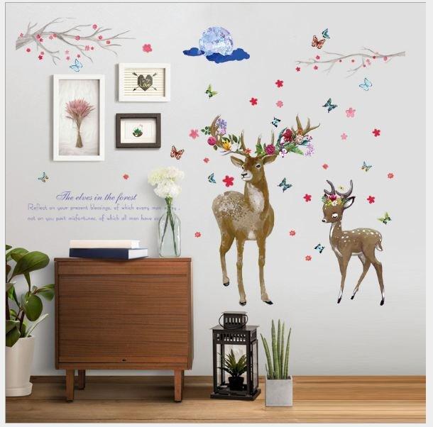 Decal dán tường vườn hươu 6