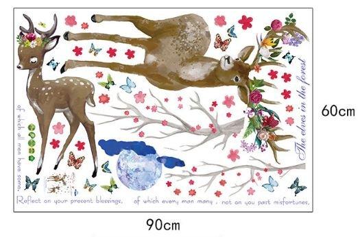 Decal dán tường vườn hươu 6