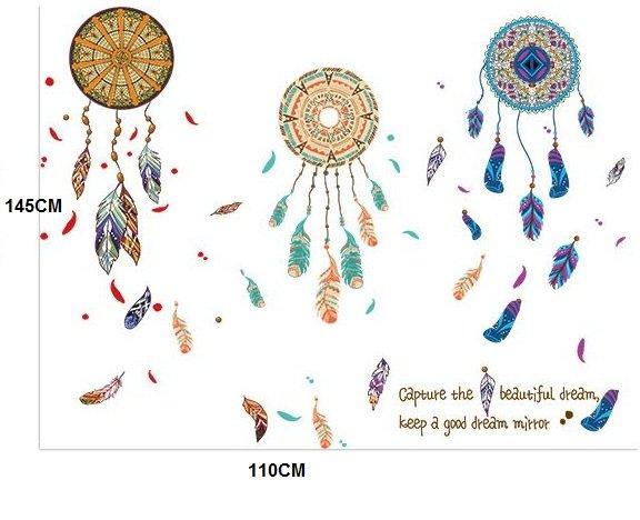 Decal dán tường lông vũ đủ màu 4