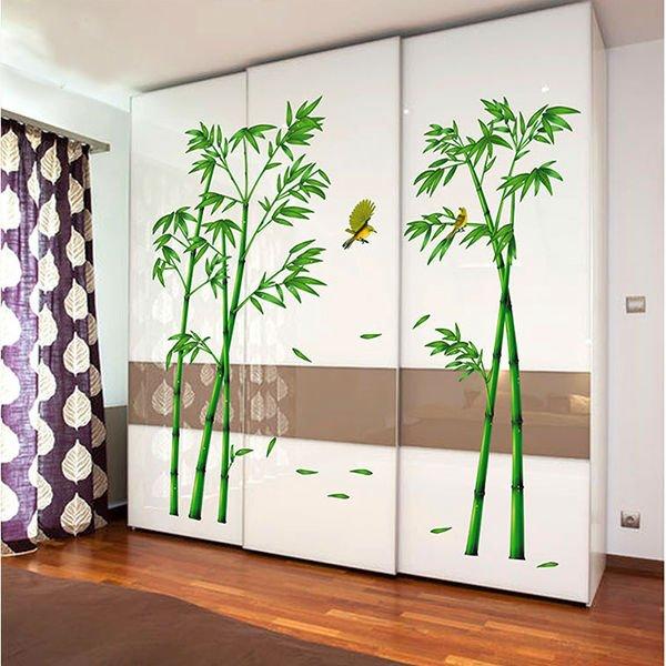 Decal dán tường hai bụi trúc xanh