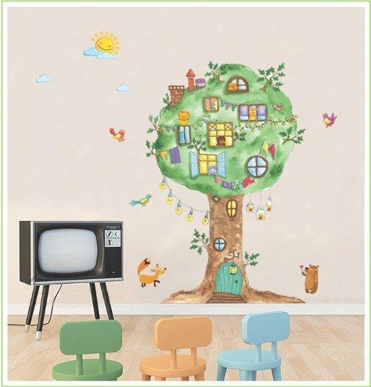 Decal dán tường nhà cây ngộ nghĩnh 5