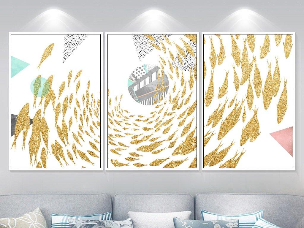 Tranh nghệ thuật trừu tượng đàn cá