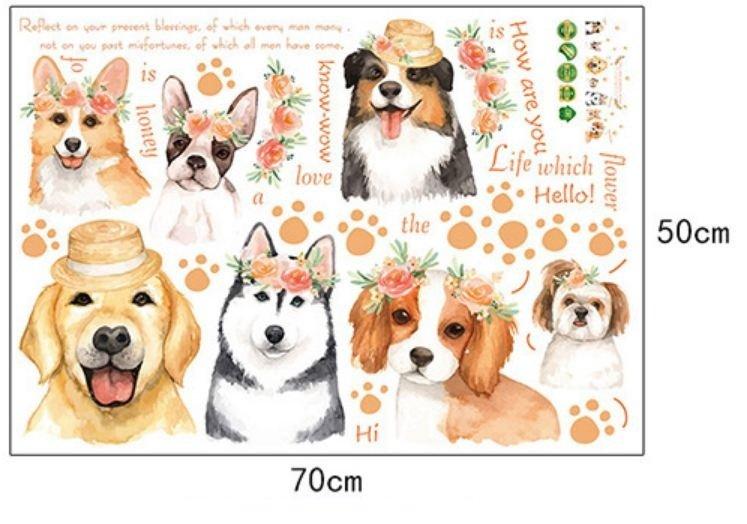 Decal dán tường cún con ngộ nghĩnh 2