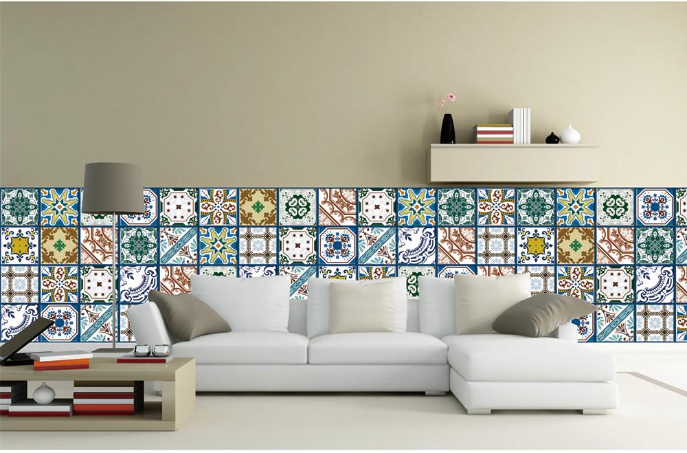 Giấy decal cuộn họa tiết gạch bông 2