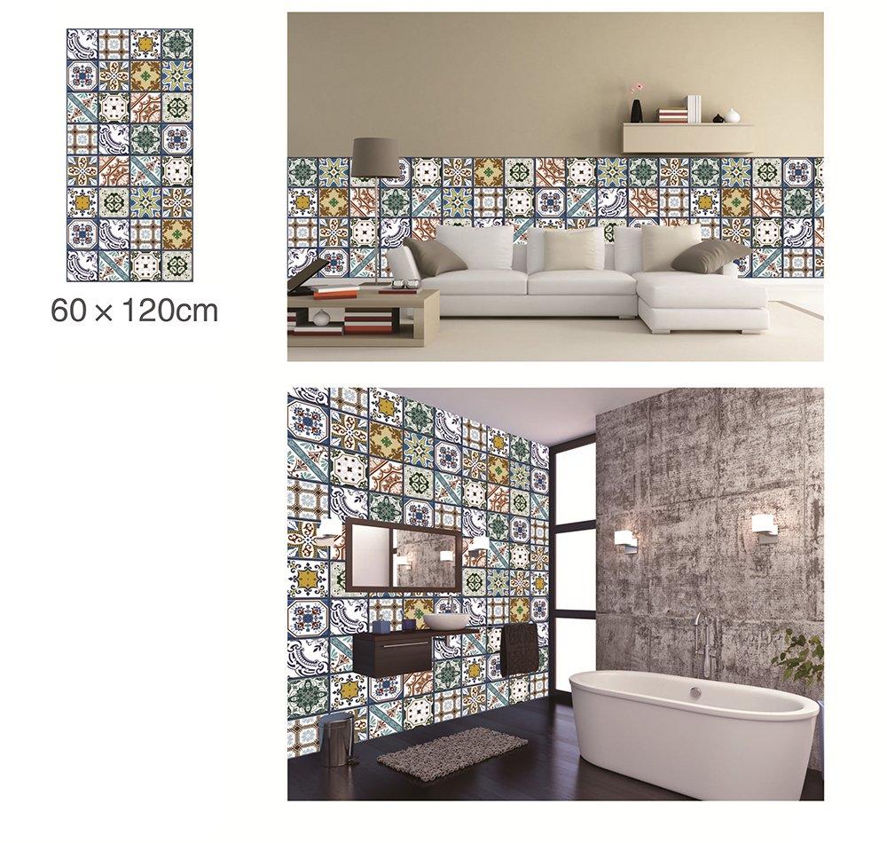 Giấy decal cuộn họa tiết gạch bông 2