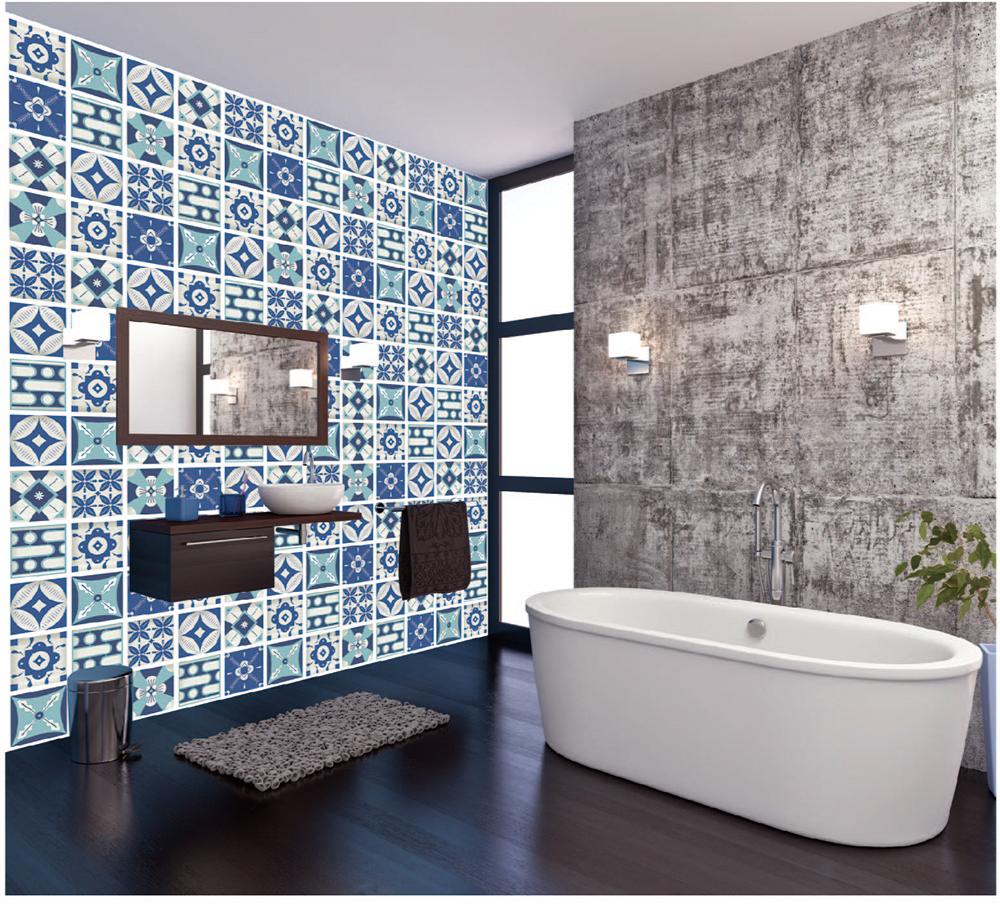 Giấy decal cuộn họa tiết gạch bông 3
