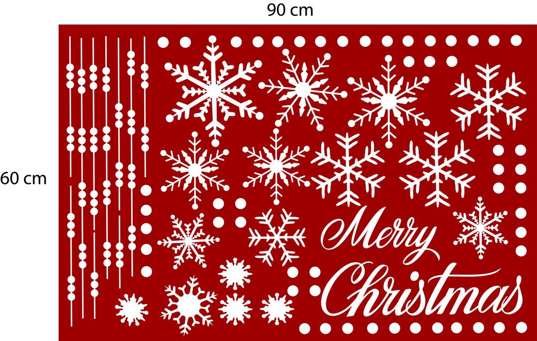 Decal dán tường  dây treo bông tuyết Noel 4
