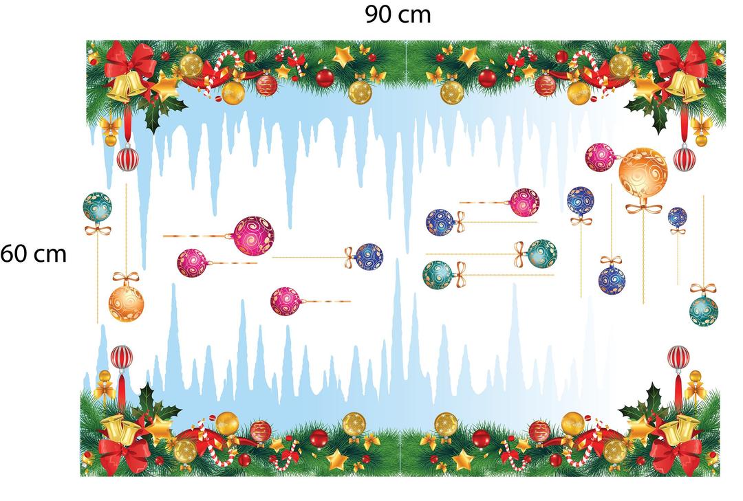 Decal dán tường combo ông già noel và cây thông xanh 5