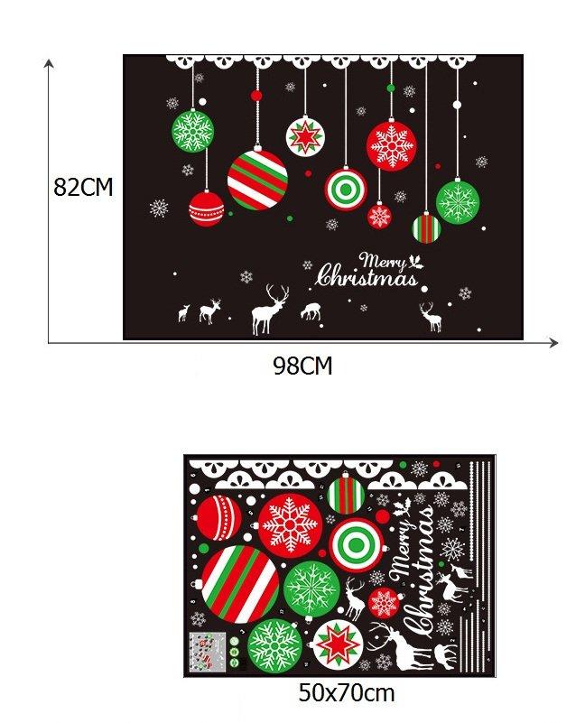 Decal trang trí noel dây treo quả cầu noel sắc màu 2