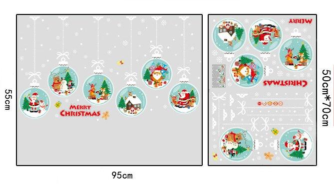 Decal tĩnh điện trang trí noel dây treo quả cầu noel sắc màu