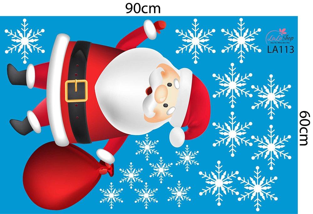 Decal trang trí noel combo ông già noel tặng quà 3