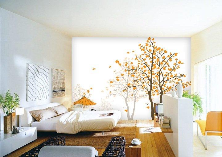 Tranh dán tường cây lá vàng