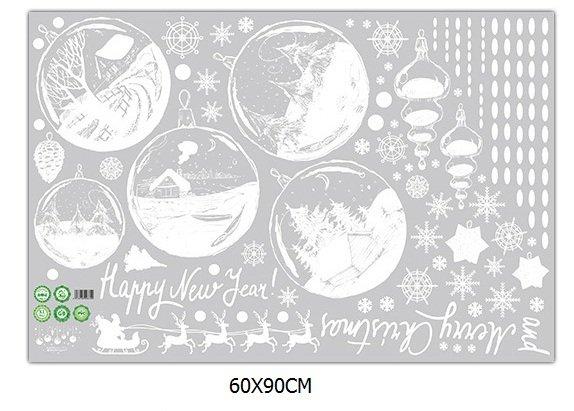 Decal trang trí noel dây treo quả châu