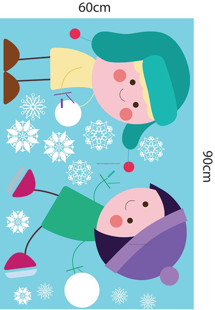Decal trang trí noel combo người tuyết vui nhộn 2