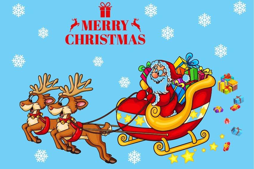 Decal Ông Già Noel Cưỡi Tuần Lộc
