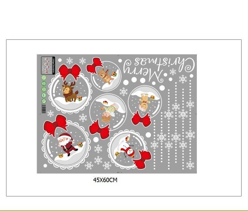 Decal trang trí Noel dây treo quả cầu nơ đỏ