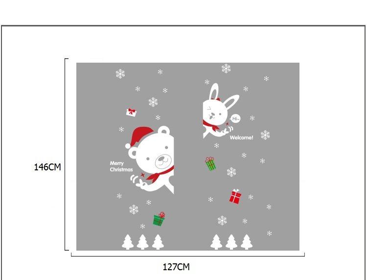 Decal trang trí Noel Gấu và Thỏ