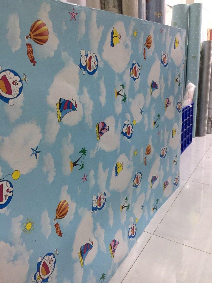 Giấy decal cuộn Doremon xanh