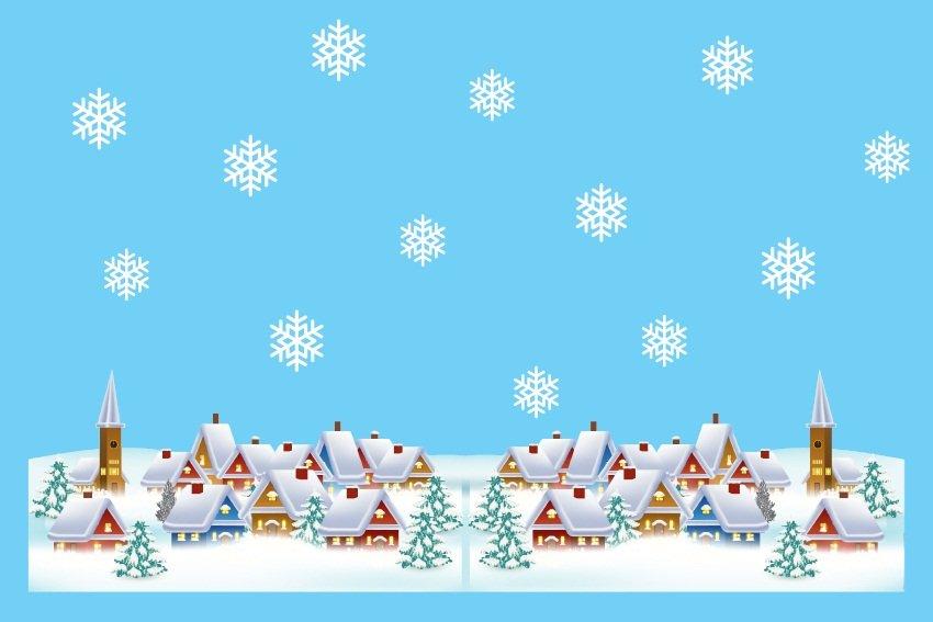 Decal trang trí noel chân tường thành phố tuyết 2