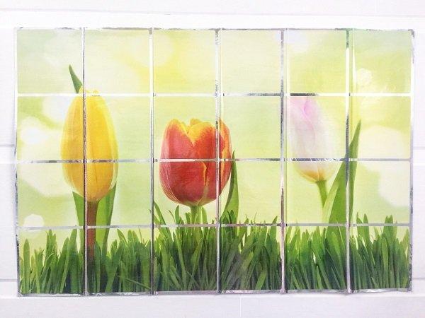 Decal dán bếp hoa tulip