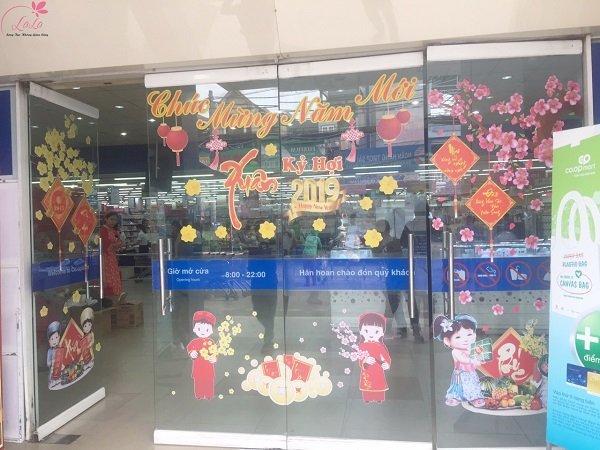 Combo decal trang trí cửa kính ngày tết 15