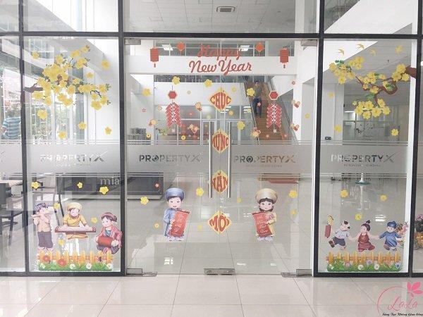 Combo decal trang trí cửa kính ngày tết 15