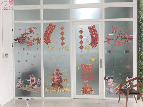Combo decal trang trí cửa kính ngày tết 15