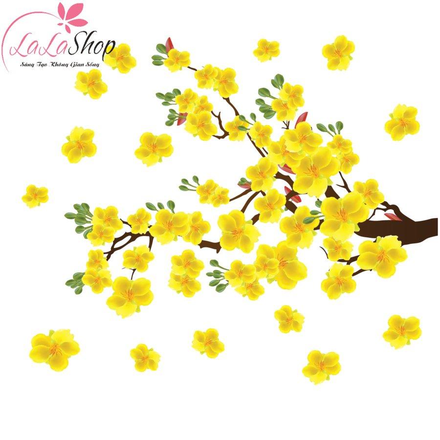 Decal mai vàng đón lộc đầu năm 8 size 80x120