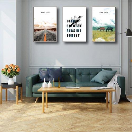 Tranh treo tường con đường và cánh đồng xanh (KE-090)