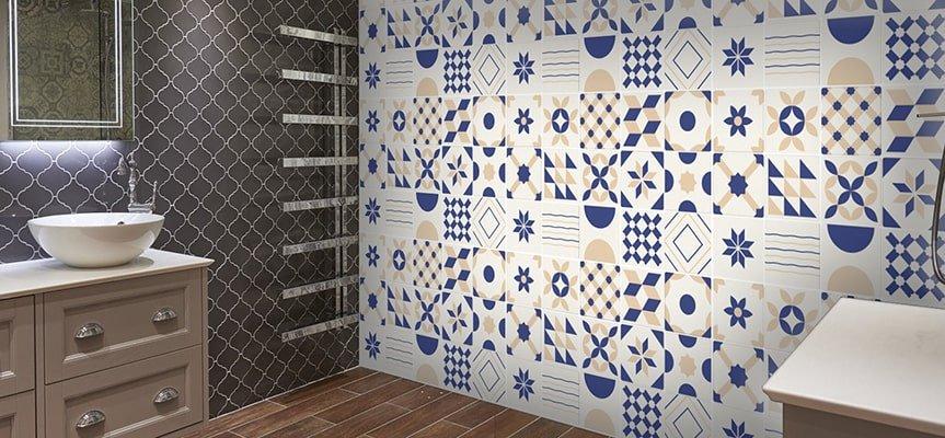 Decal gạch bông họa tiết hình học 2