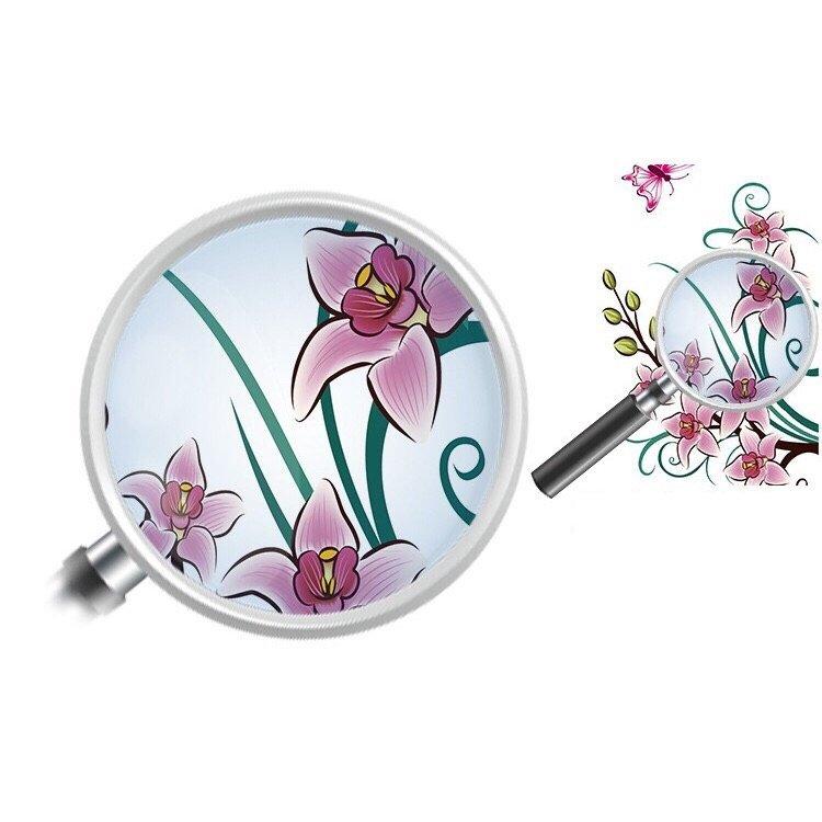 Decal dán kính hoa lan hồng