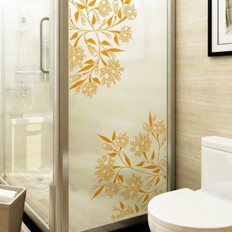 Decal dán kính hoa vàng