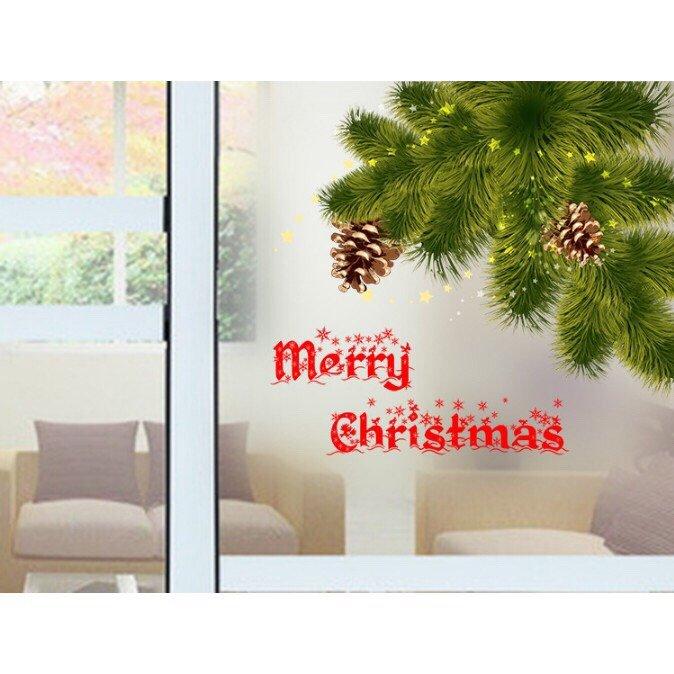 Decal dán kính mờ Merry Christmas
