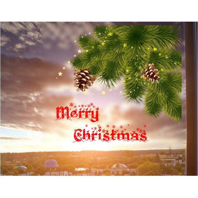 Decal dán kính mờ Merry Christmas