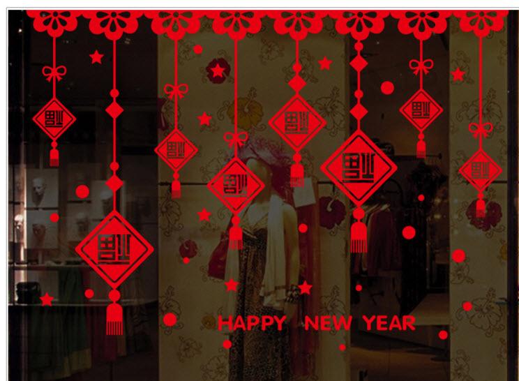 Decal dán tường Chữ Phước đỏ