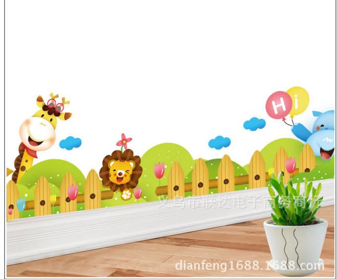 Decal dán tường Hàng rào vườn thú