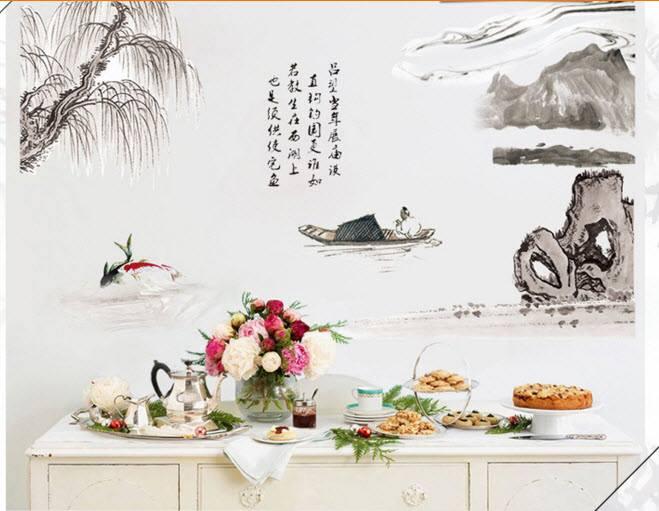 Decal dán tường tranh thủy mạc